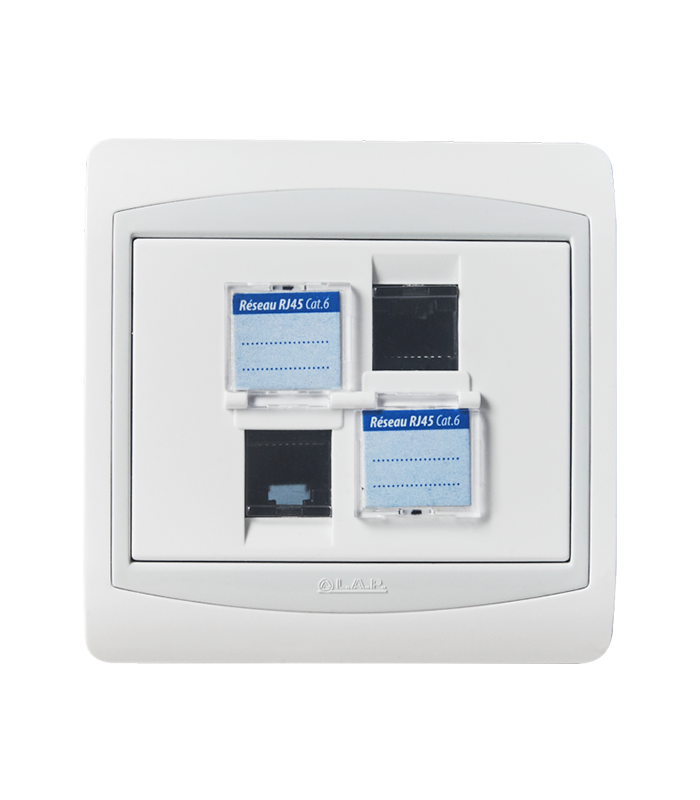 Prise Double RJ45 Catégorie 6 Blindée Hager Kallysta WK227 – Parfaite Pour Votre Installation Réseau Pro Ou Maison